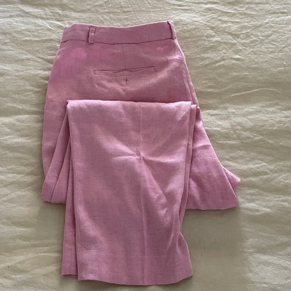 Banana Republic Avery linen mix straight pants light pink 16